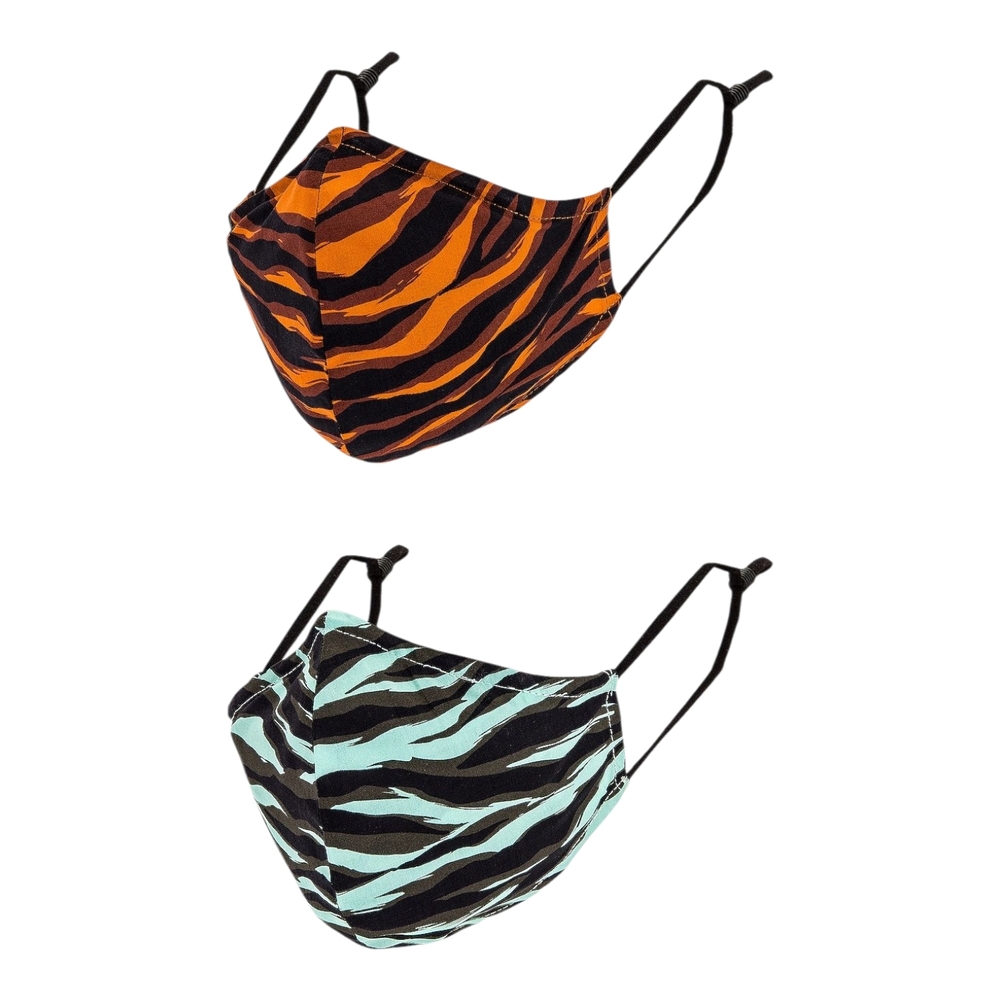 Jonathan Simkhai Orange and Black Zebra Print Face Mask